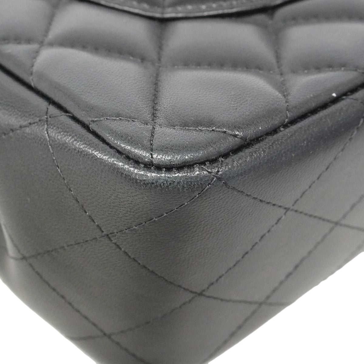 Chanel Shoulder Bag Deca Quilted Lambskin Black Silver — view 6