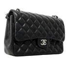 Chanel Shoulder Bag Deca Quilted Lambskin Black Silver — view 2