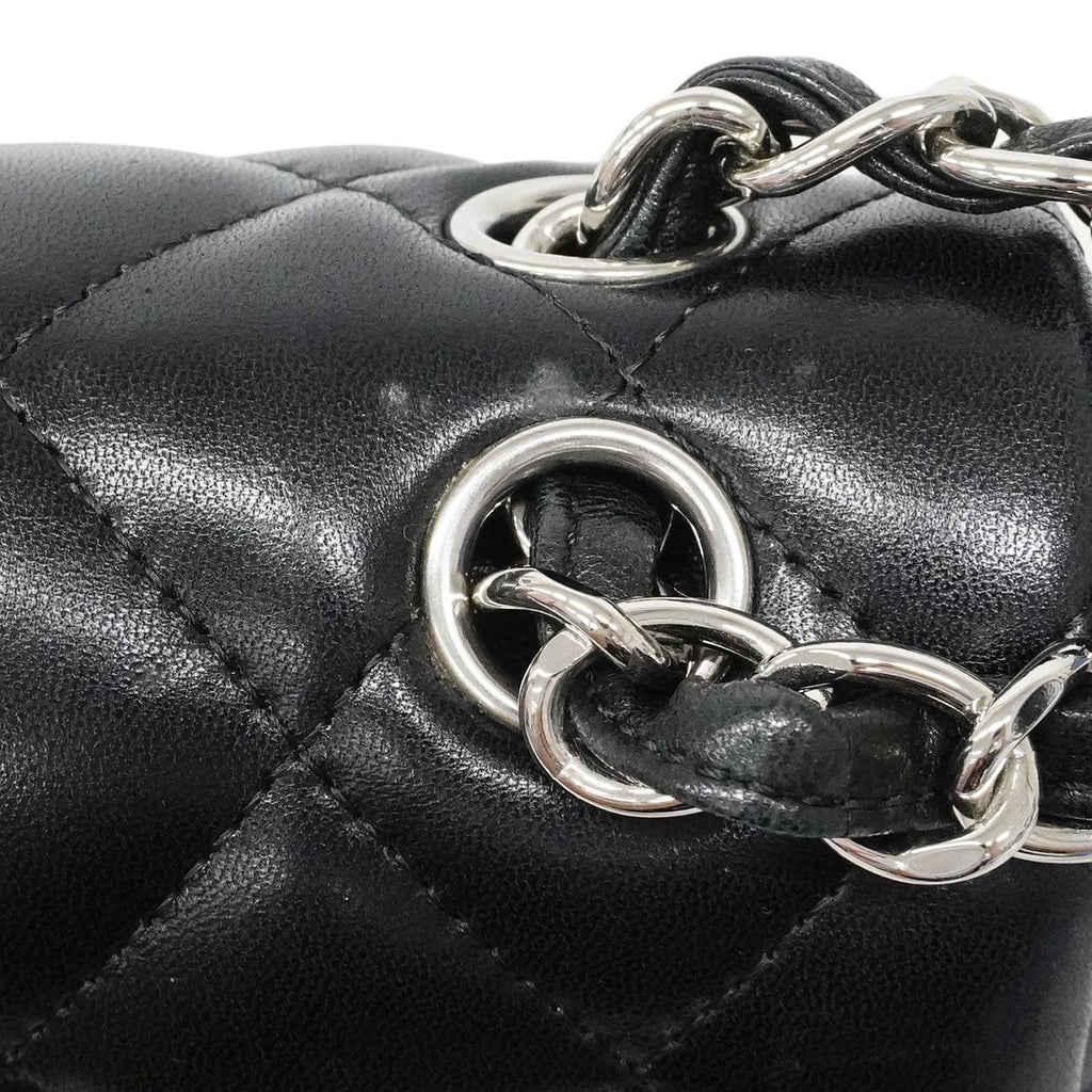Chanel Shoulder Bag Deca Quilted Lambskin Black Silver — view 7