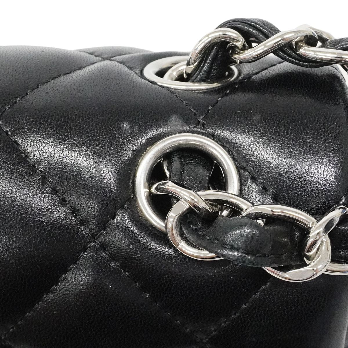 Chanel Shoulder Bag Deca Quilted Lambskin Black Silver — view 7