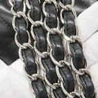 Chanel Shoulder Bag Deca Quilted Lambskin Black Silver — view 8