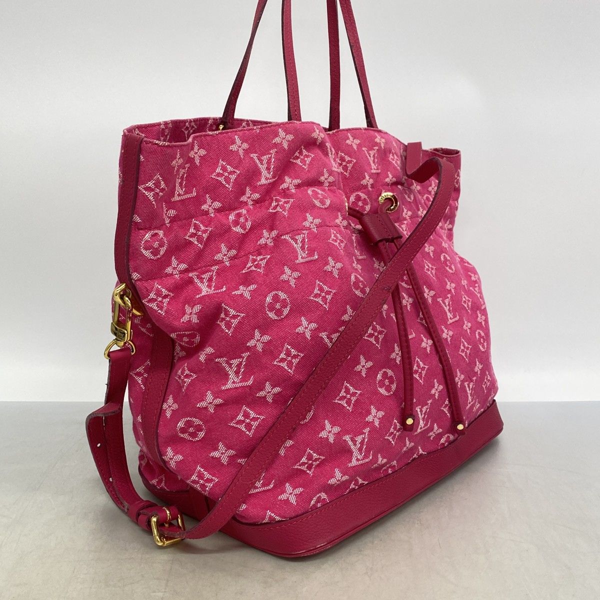 Louis Vuitton Handbag Monogram Denim Noefle MM Rose Indien 2-Way — view 2