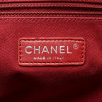 Chanel Tote Deauville Red Canvas Leather Chain MM — view 4
