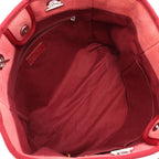 Chanel Tote Deauville Red Canvas Leather Chain MM — view 3