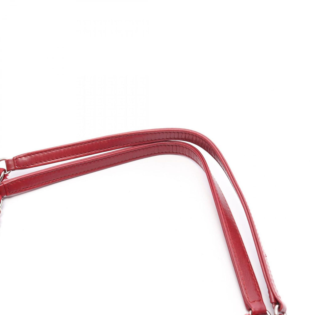 Chanel Tote Deauville Red Canvas Leather Chain MM — view 7