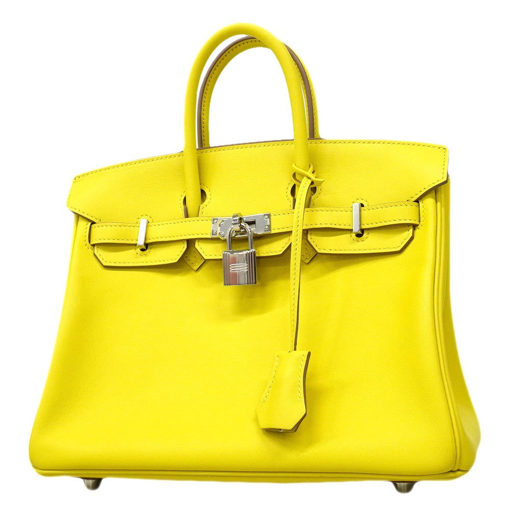Hermes Handbag Birkin 25 Swift Lime Silver