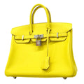 Hermes Handbag Birkin 25 Swift Lime Silver