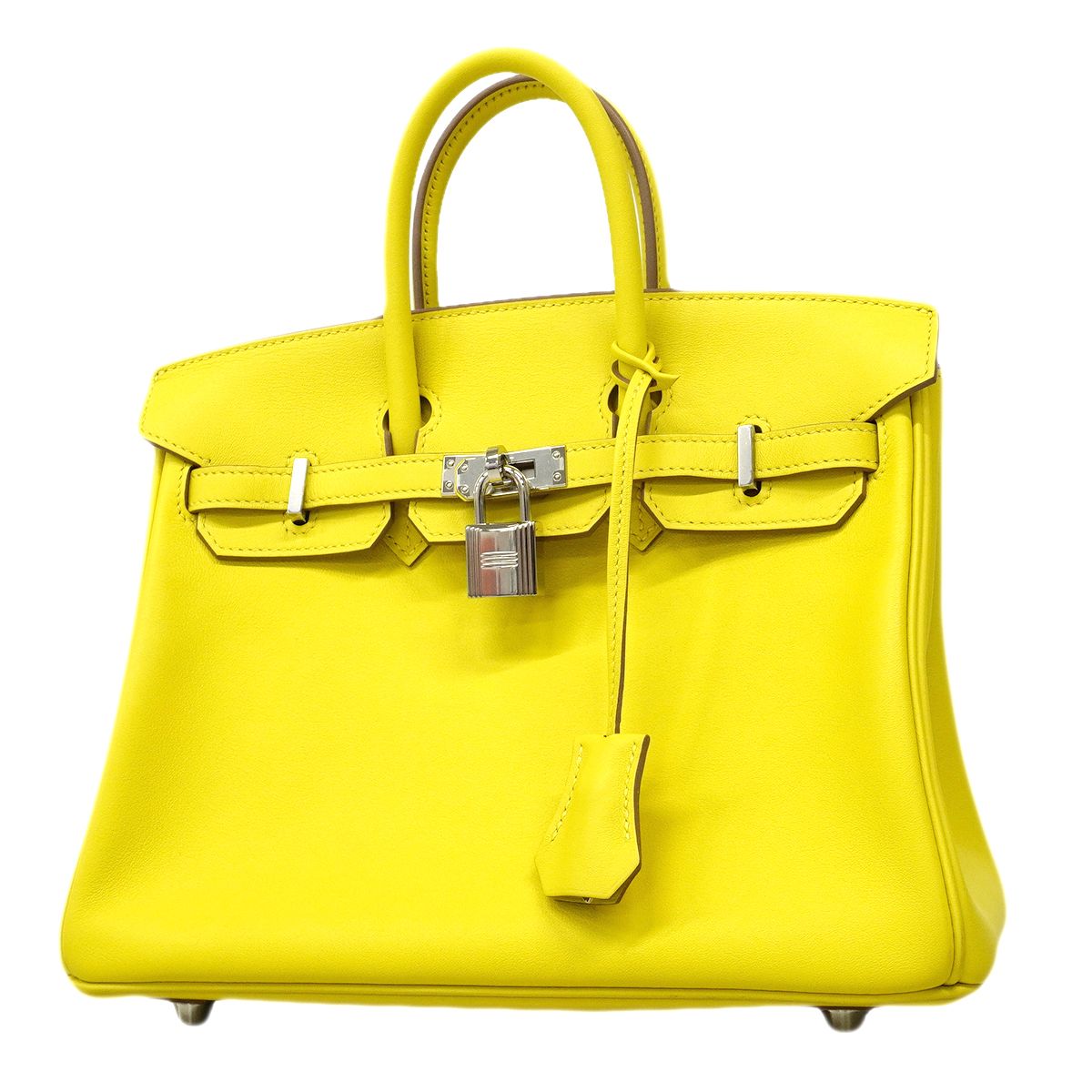 Hermes Handbag Birkin 25 Swift Lime Silver
