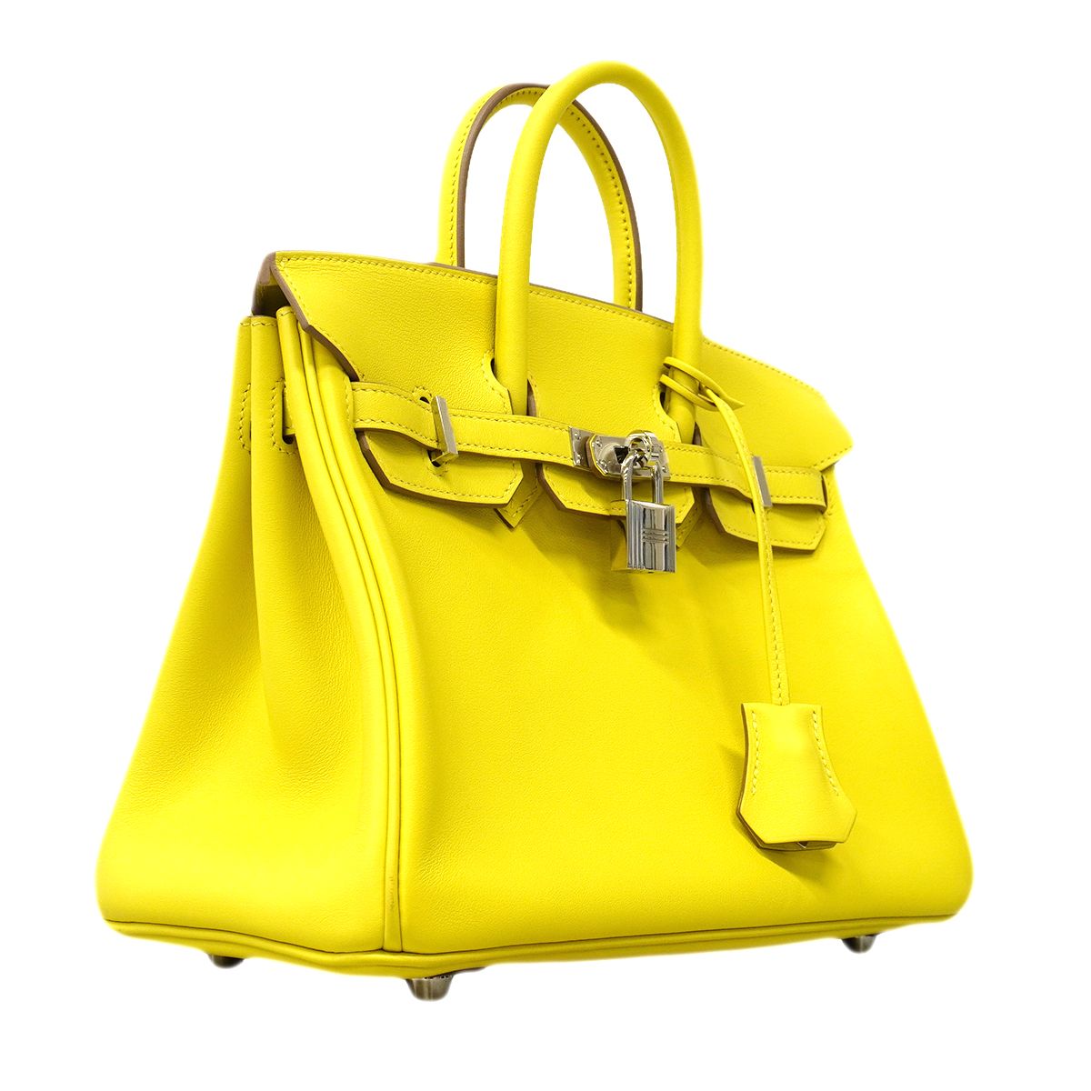 Hermes Handbag Birkin 25 Swift Lime Silver — view 2
