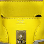 Hermes Handbag Birkin 25 Swift Lime Silver — view 5