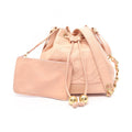 Chanel Shoulder Bag CC Logo Drawstring Light Pink Lambskin CC