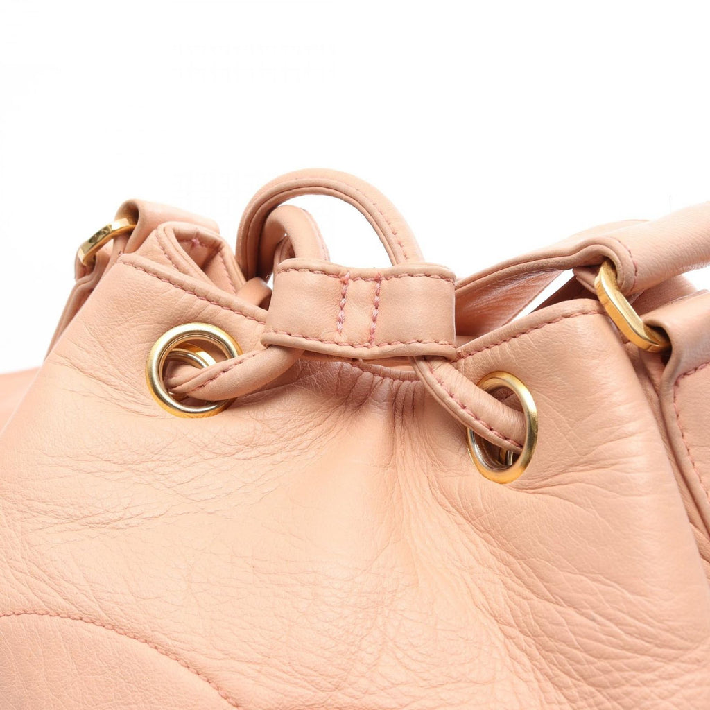 Chanel Shoulder Bag CC Logo Drawstring Light Pink Lambskin CC — view 7