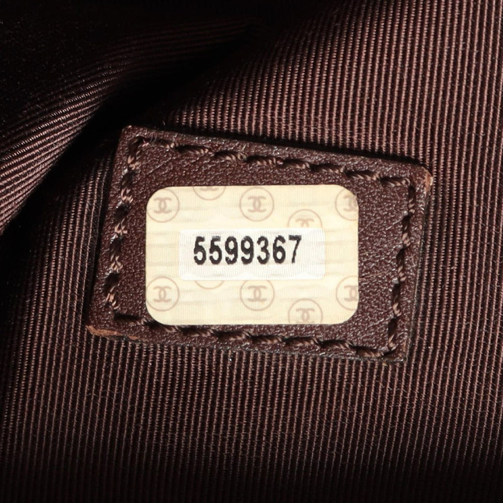 Chanel Tote CC Logo Denim Blue Brown CC Shoulder — view 5