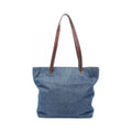 Chanel Tote CC Logo Denim Blue Brown CC Shoulder