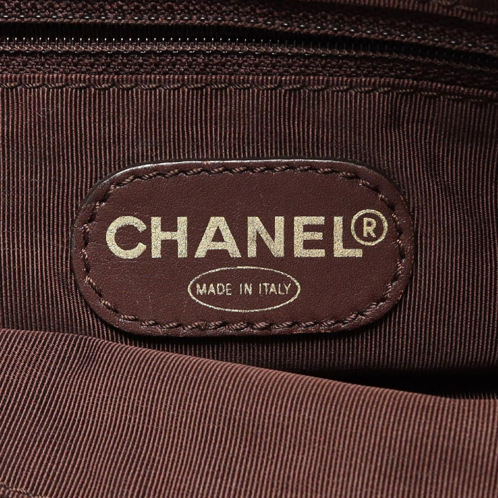 Chanel Tote CC Logo Denim Blue Brown CC Shoulder — view 4