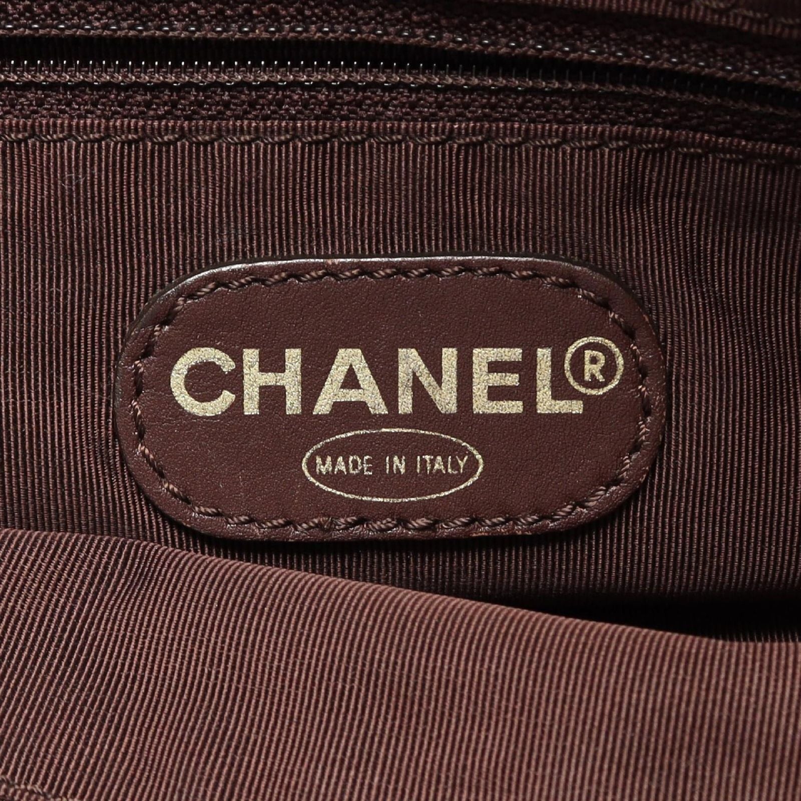 Chanel Tote CC Logo Denim Blue Brown CC Shoulder — view 4