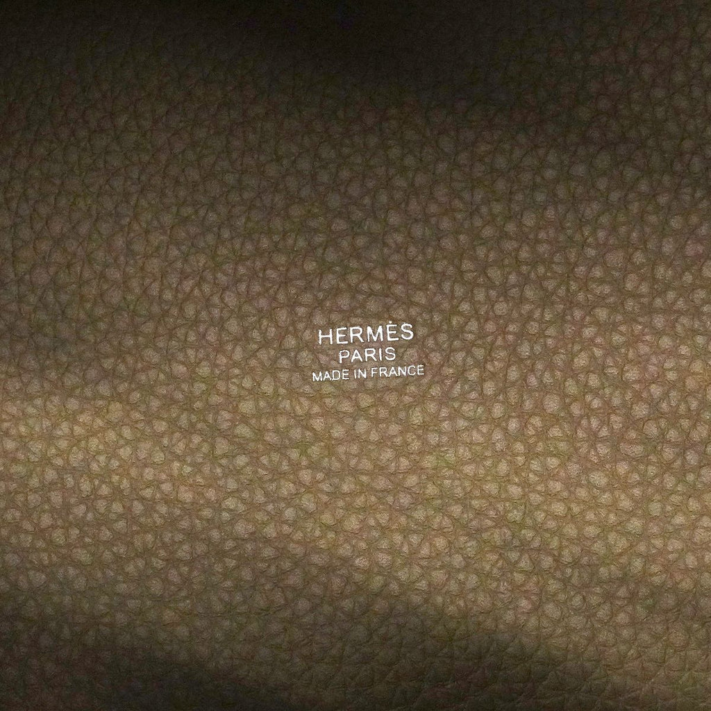 Hermes Handbag Picotin Lock PM Taurillon Clemence Etoupe Silver — view 5