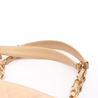 Chanel Tote Quilted Petite Shopping PST Beige Caviar Leather Chain — view 9