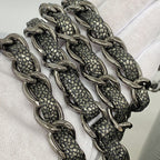 Chanel Chain Tote Quilted Caviar Leather Gray Silver — view 9
