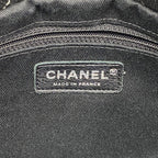 Chanel Chain Tote Quilted Caviar Leather Gray Silver — view 5