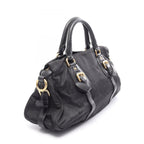 Prada Handbag Tessuto Calf Triangle Plate 2-Way Black Nylon Leather Logo — view 2