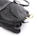 Prada Handbag Tessuto Calf Triangle Plate 2-Way Black Nylon Leather Logo — view 5