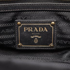 Prada Handbag Tessuto Calf Triangle Plate 2-Way Black Nylon Leather Logo — view 4
