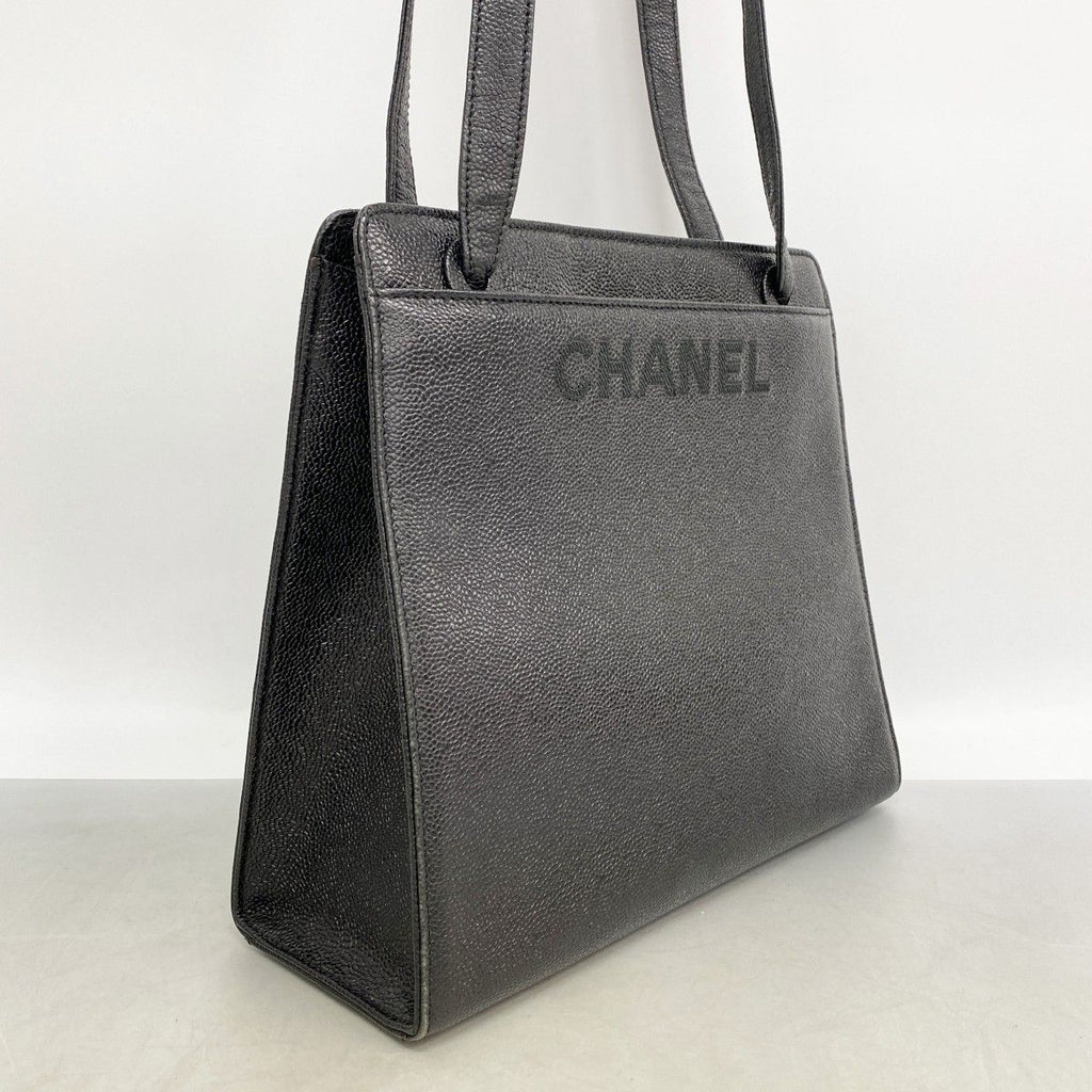 Chanel Tote Caviar Leather Black Gold — view 2