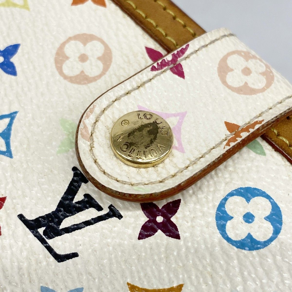 Louis Vuitton Wallet Monogram Multicolor Porte-Monnaie Vier Viennois Blanc — view 9