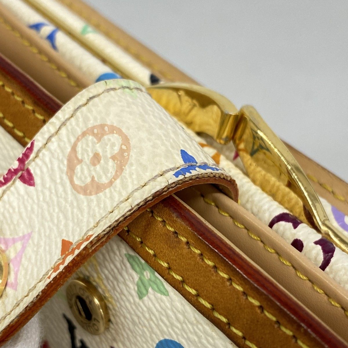 Louis Vuitton Wallet Monogram Multicolor Porte-Monnaie Vier Viennois Blanc — view 5