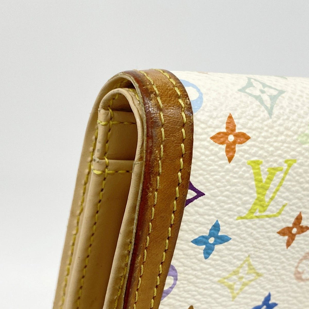 Louis Vuitton Wallet Monogram Multicolor Porte-Monnaie Vier Viennois Blanc — view 7