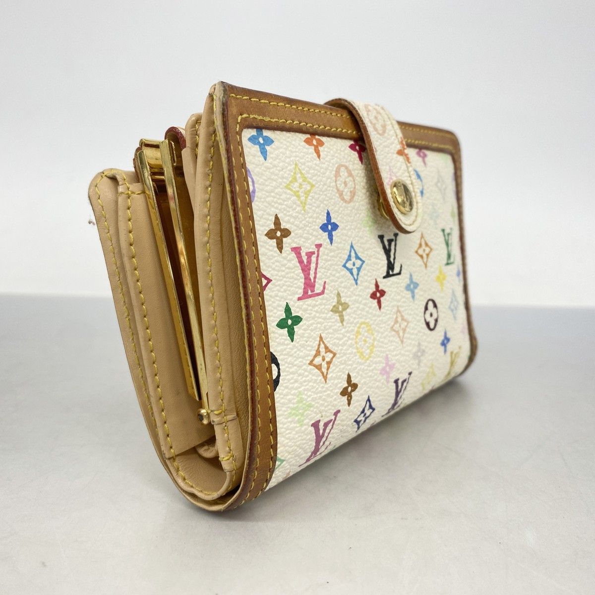 Louis Vuitton Wallet Monogram Multicolor Porte-Monnaie Vier Viennois Blanc — view 2