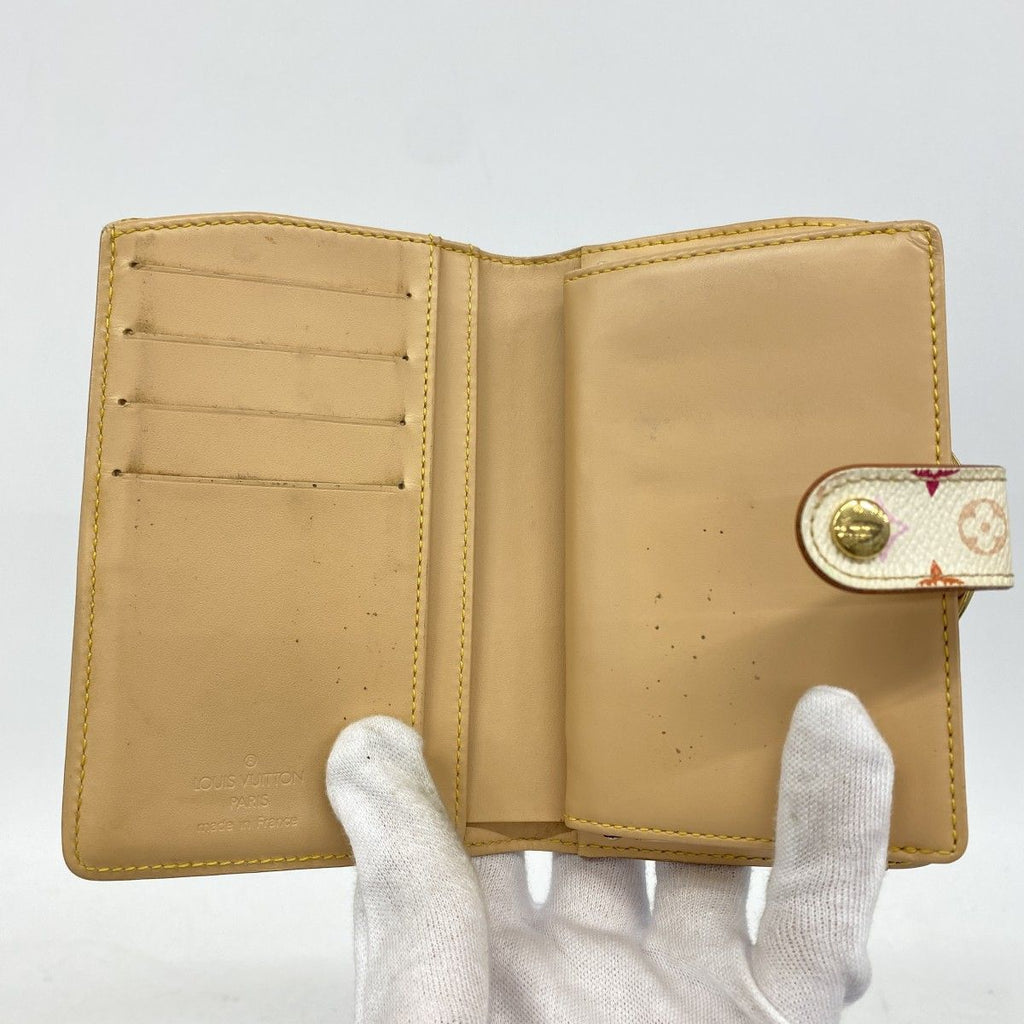 Louis Vuitton Wallet Monogram Multicolor Porte-Monnaie Vier Viennois Blanc — view 3