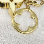 Louis Vuitton Key Holder Charm Chain Fleur de Monogram Gold Beige — view 3