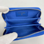 Chanel Coin Case Quilted Caviar Leather Blue Champagne Gold — view 3