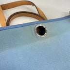 Hermes Handbag Herbag Zip PM Toile Officier Blue Silver 2-Way — view 6