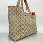 Gucci Tote GG Supreme Beige Brown Champagne Gold — view 2