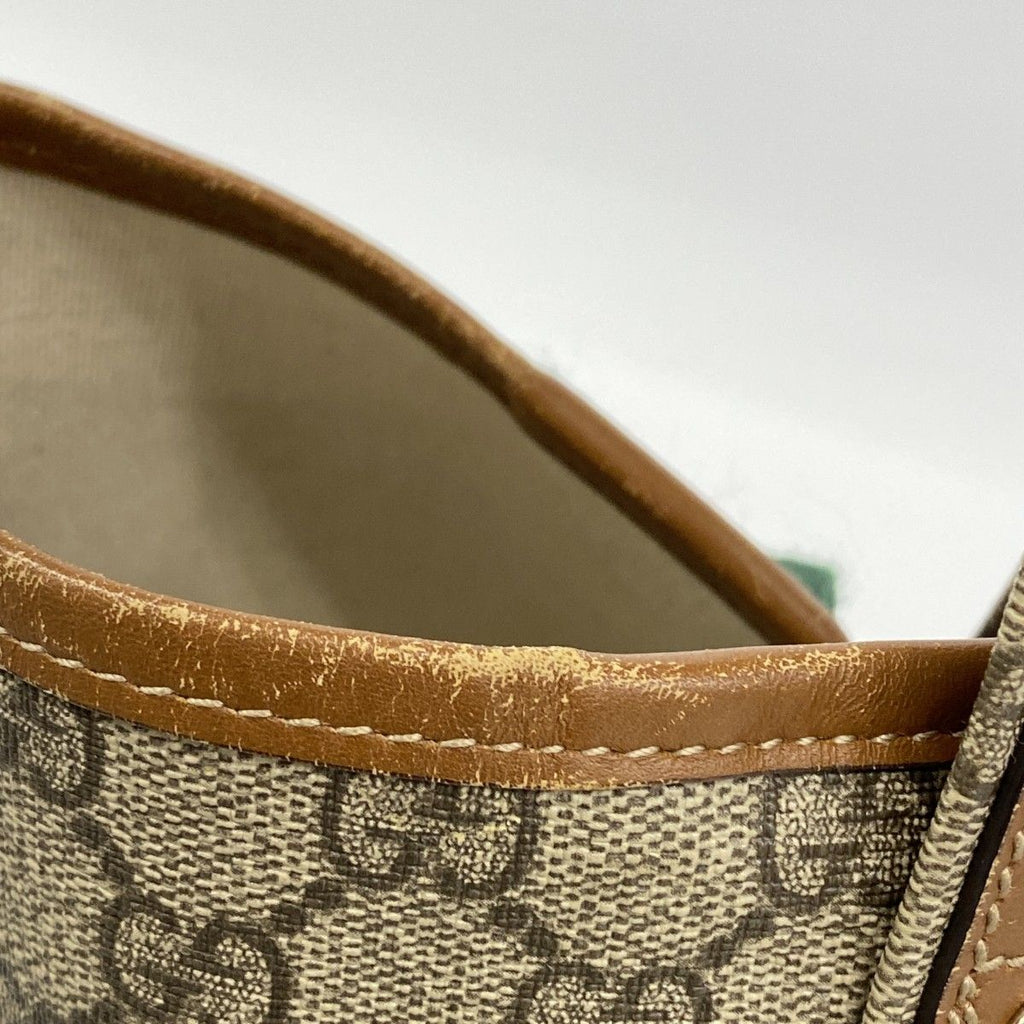 Gucci Tote GG Supreme Beige Brown Champagne Gold — view 9