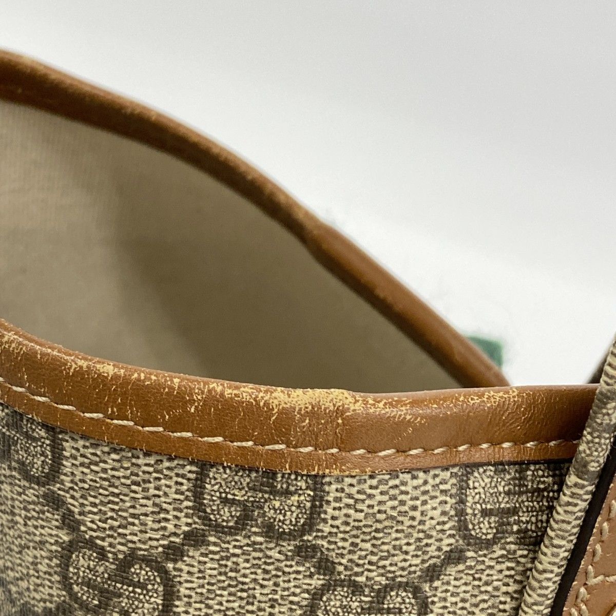 Gucci Tote GG Supreme Beige Brown Champagne Gold — view 9