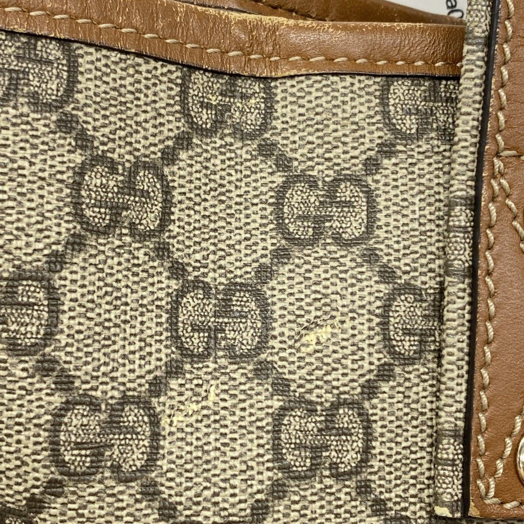Gucci Tote GG Supreme Beige Brown Champagne Gold — view 8