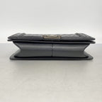 Chanel Shoulder Bag Boy Patent Leather Black Silver — view 3