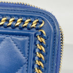 Chanel Wallet Boy Lambskin Navy Champagne Gold — view 8
