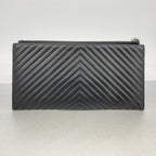 Chanel Wallet Boy Stitch Lambskin Black Silver — view 9