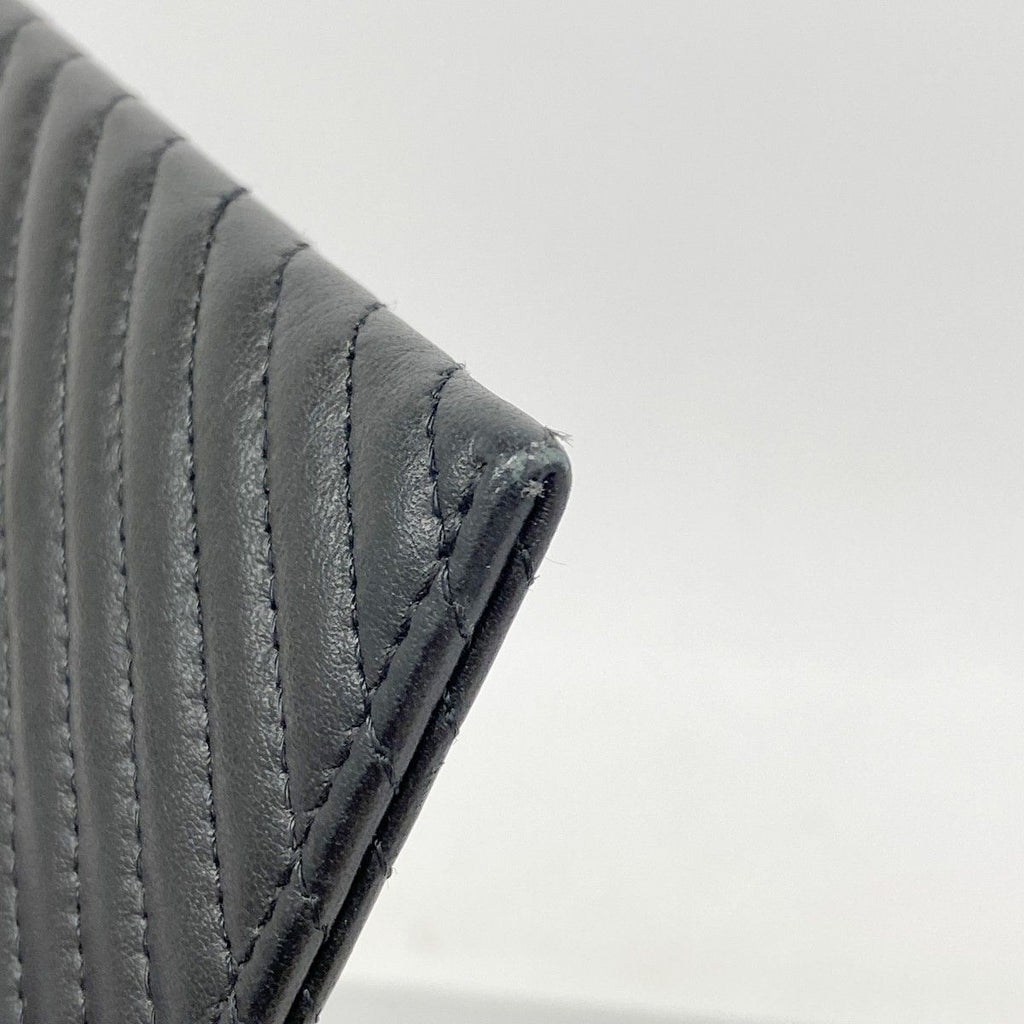 Chanel Wallet Boy Stitch Lambskin Black Silver — view 7