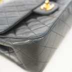 Chanel Shoulder Bag Quilted Lambskin Black Gold — view 8