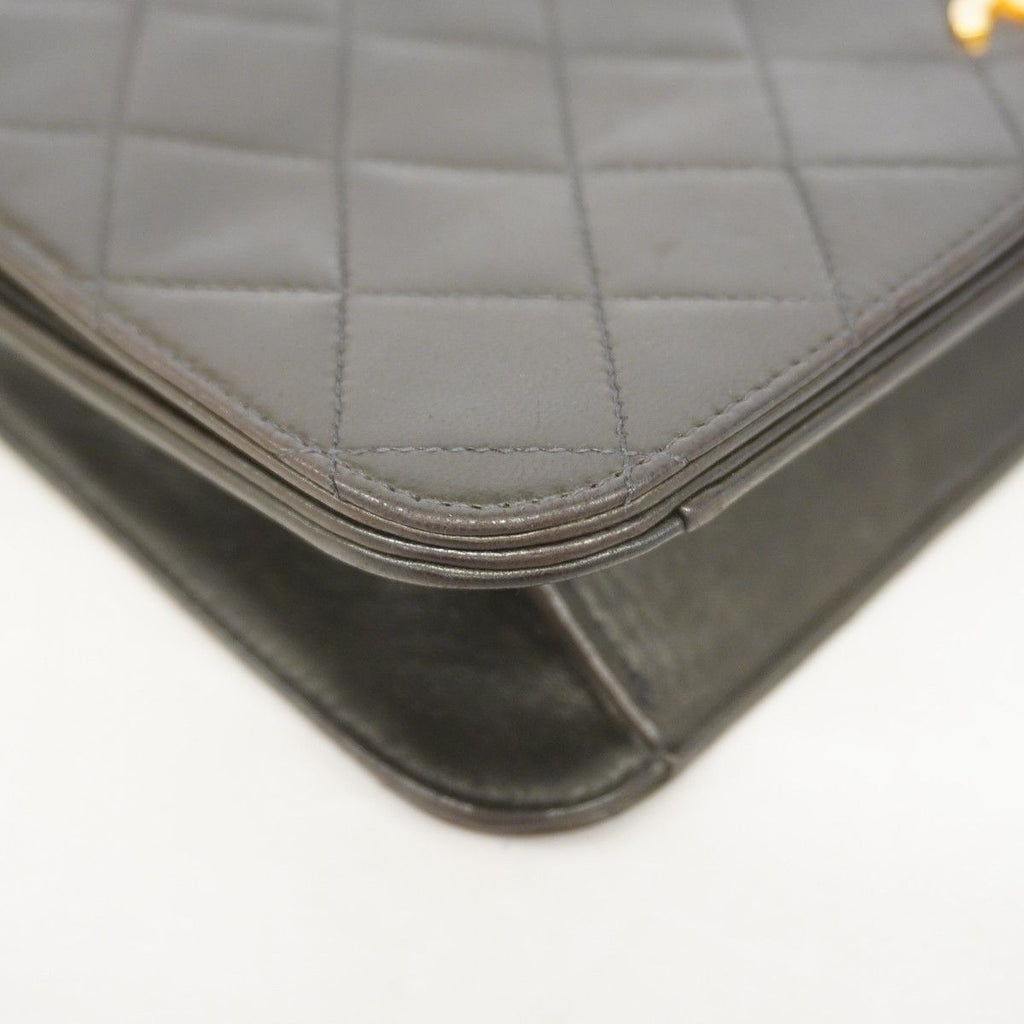 Chanel Shoulder Bag Quilted Lambskin Black Gold — view 6