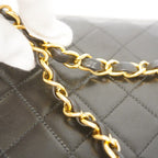 Chanel Shoulder Bag Quilted Lambskin Black Gold — view 8