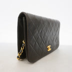 Chanel Shoulder Bag Quilted Lambskin Black Gold — view 2