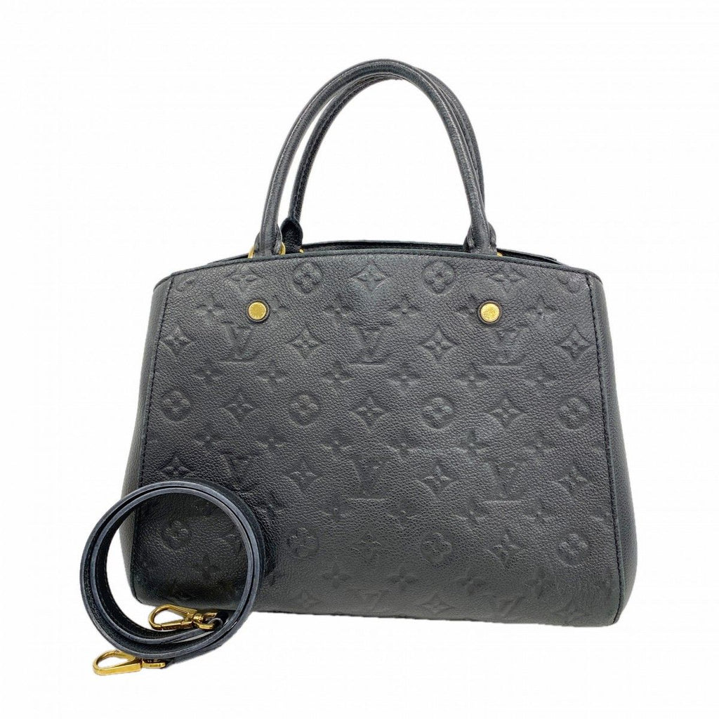 Louis Vuitton Handbag Monogram Empreinte Montaigne MM Noir 2-Way
