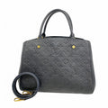Louis Vuitton Handbag Monogram Empreinte Montaigne MM Noir 2-Way